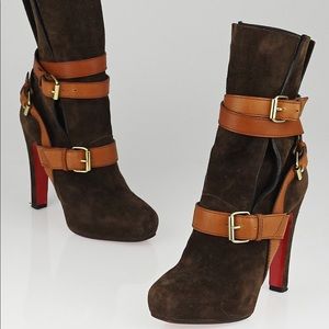Christian Louboutin brown suede Guerriere Boots